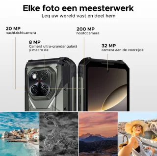 DOOGEE V MAX Play 5G Outdoor Projector Smartphone - Zwart