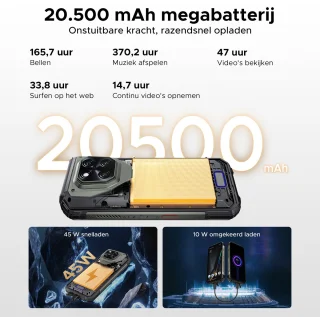 DOOGEE V MAX Play 5G Outdoor Projector Smartphone - Zwart
