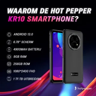 Hot Pepper KR10 Smartphone 256GB 8GB RAM Waterdicht