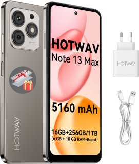 De HOTWAV Note 13 Max smartphone 16GB/256GB Goud in één oogopslag