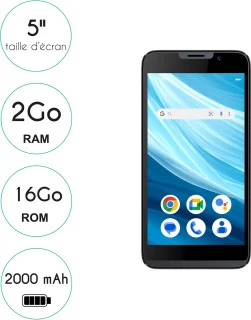 Logicom Ezy 2 Smartphone 4G 5 Inch Zwart Dual SIM