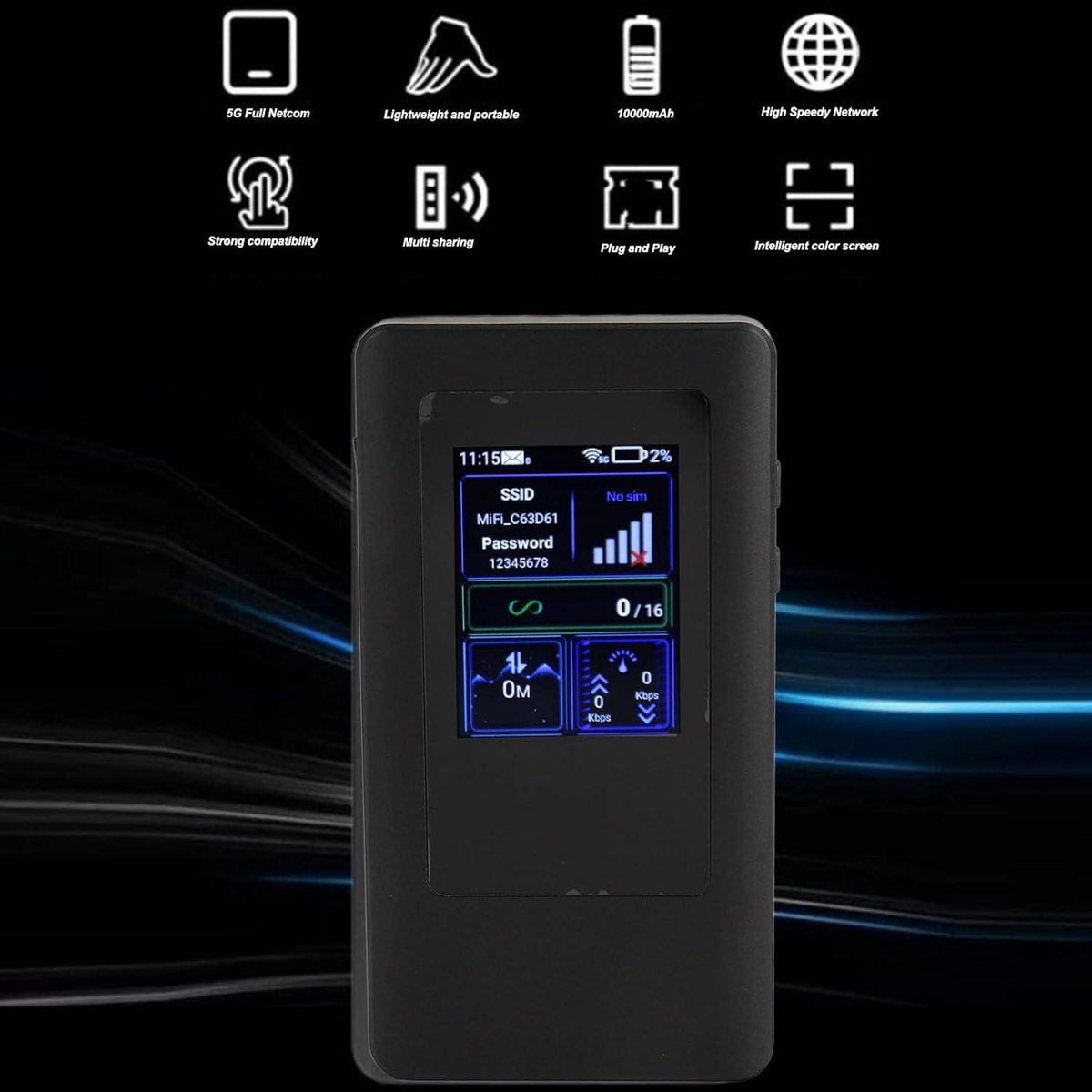 Mobiele Hotspot 5G met WiFi6 en 10000mAh batterij