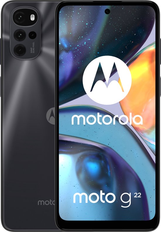 Moto G22 64GB Zwart — Duurzaam, lang houdbaar en gericht op camera’s