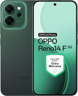 De OPPO Reno14 F 5G 8/256GB Luminous Green Smartphone in één oogopslag