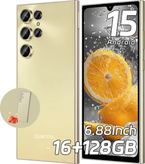OUKITEL C61 mobiele telefoon zonder contract met 16 GB werkgeheugen en 128 GB opslag