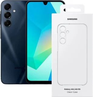 Samsung Galaxy A16 4G 128GB Zwart inclusief Clear Case