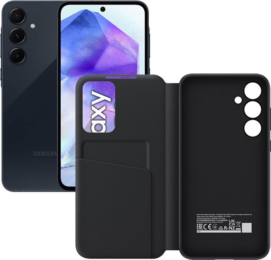 Samsung Galaxy A55 5G 256GB Navy met Smart View Wallet Case