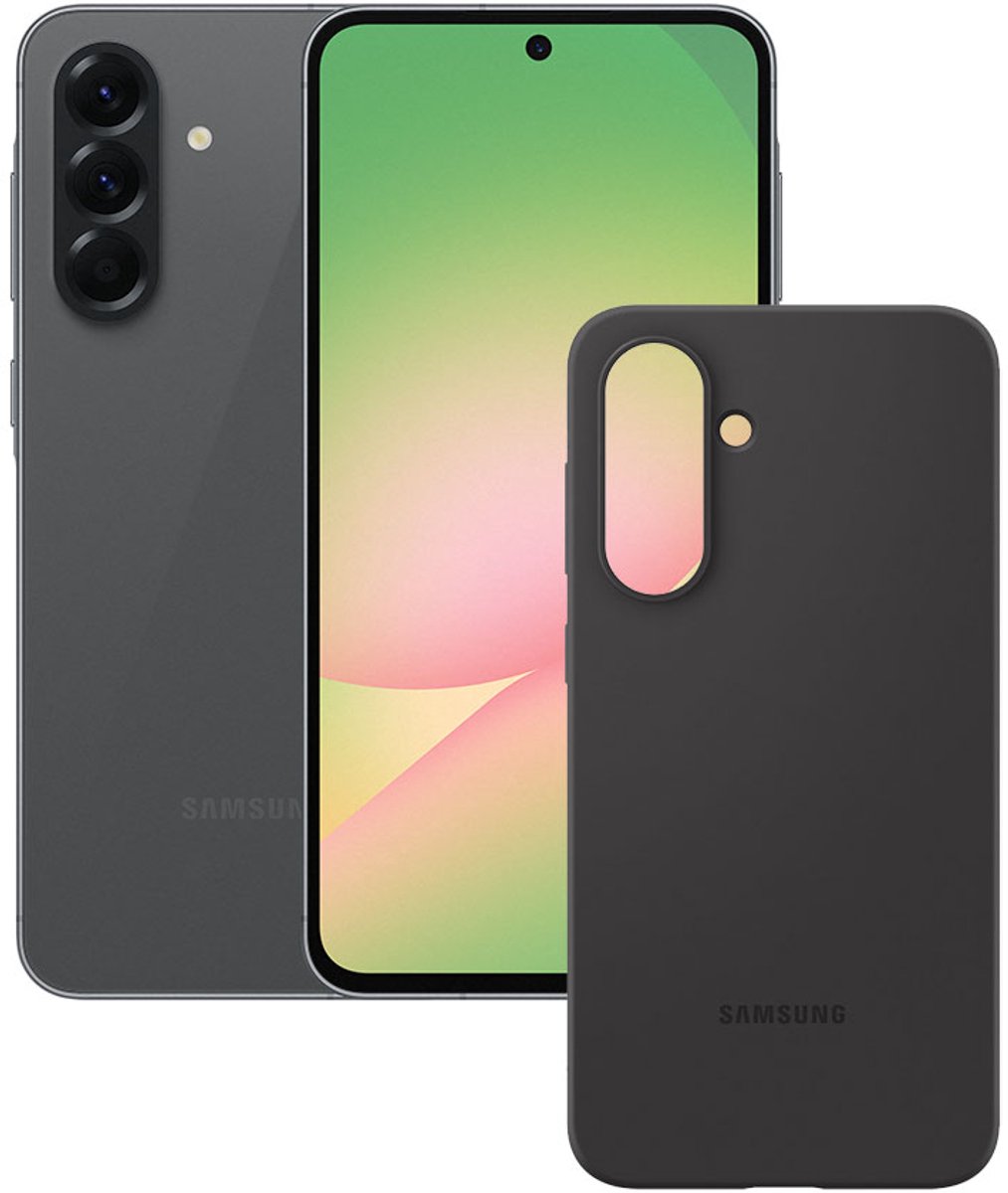 De Samsung Galaxy A56 5G 256GB Awesome Graphite inclusief Silicone Case Black in één oogopslag