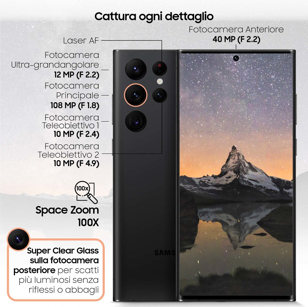 Samsung Galaxy S22 Ultra 5G SM-S908B 256GB Zwart