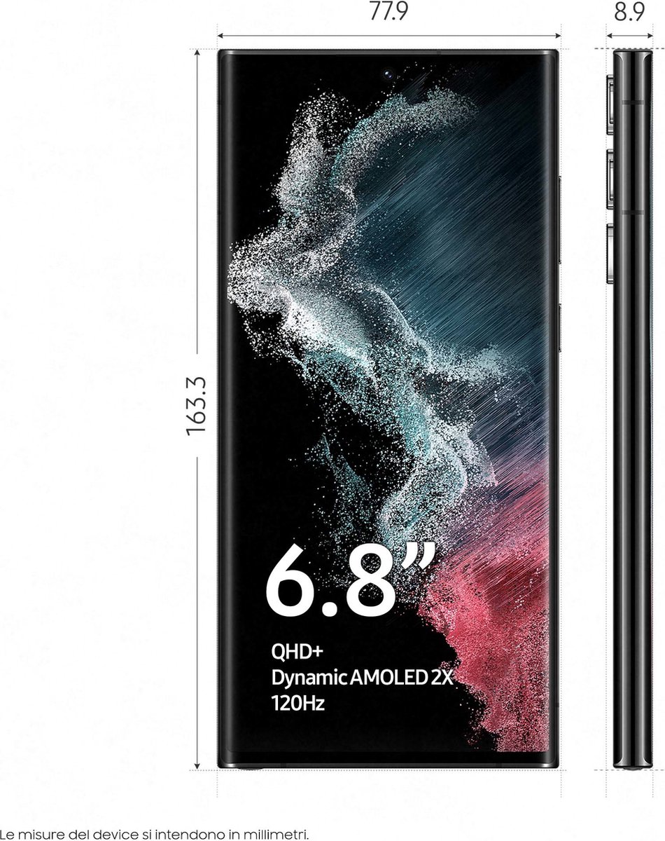 Samsung Galaxy S22 Ultra 5G SM-S908B 256GB Zwart