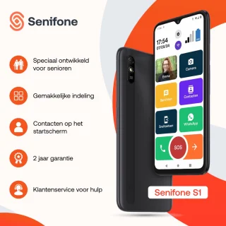 Senifone S1 Senioren Smartphone Zwart 32GB
