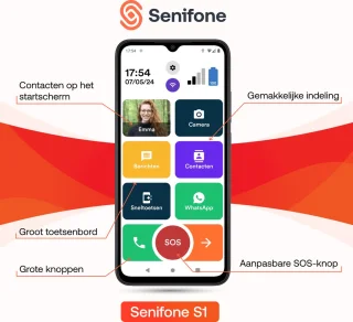 Senifone S1 Senioren Smartphone Zwart 64GB