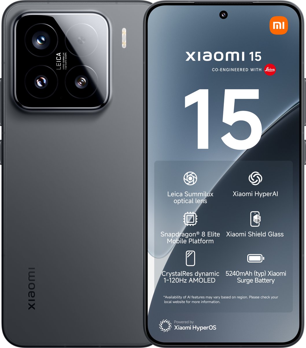 De Xiaomi 15 12GB 256GB 5G Black in één oogopslag