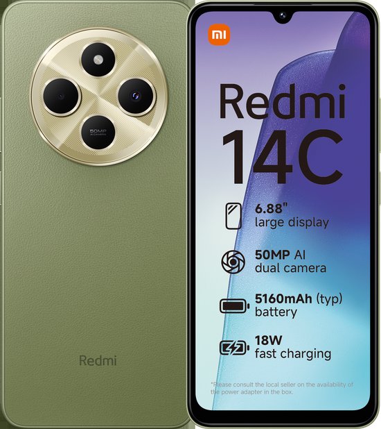 Xiaomi Redmi 14C 8GB 256GB Sage Groen