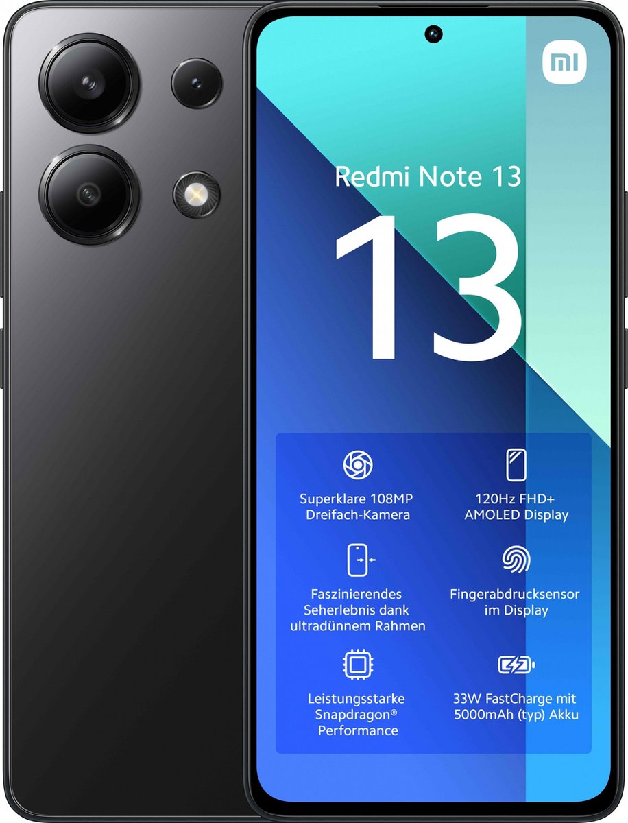 Xiaomi Redmi Note 13 4G 6GB 128GB Midnight Zwart