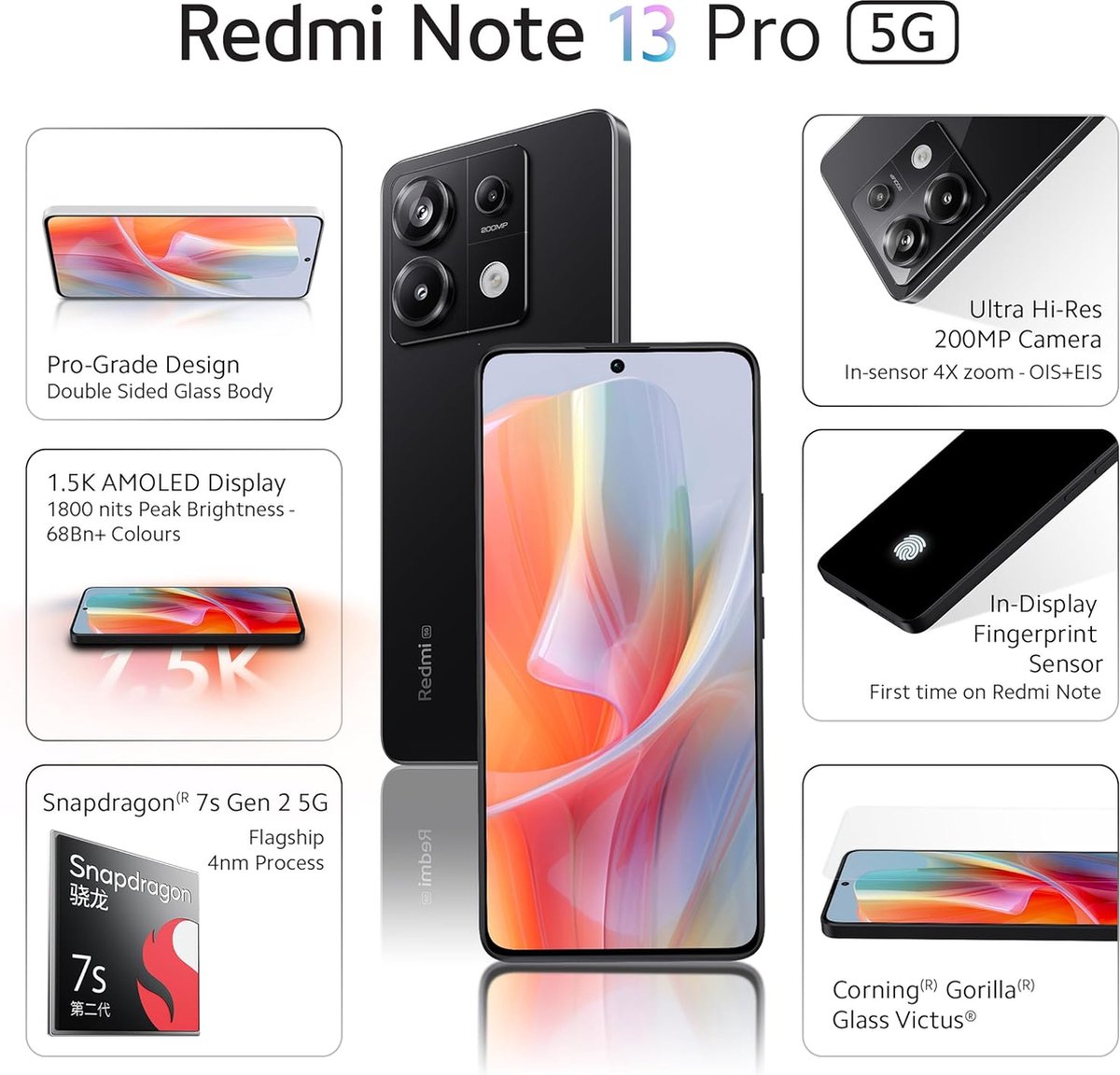 Xiaomi Redmi Note 13 Pro 4G 8GB 256GB Midnight Zwart