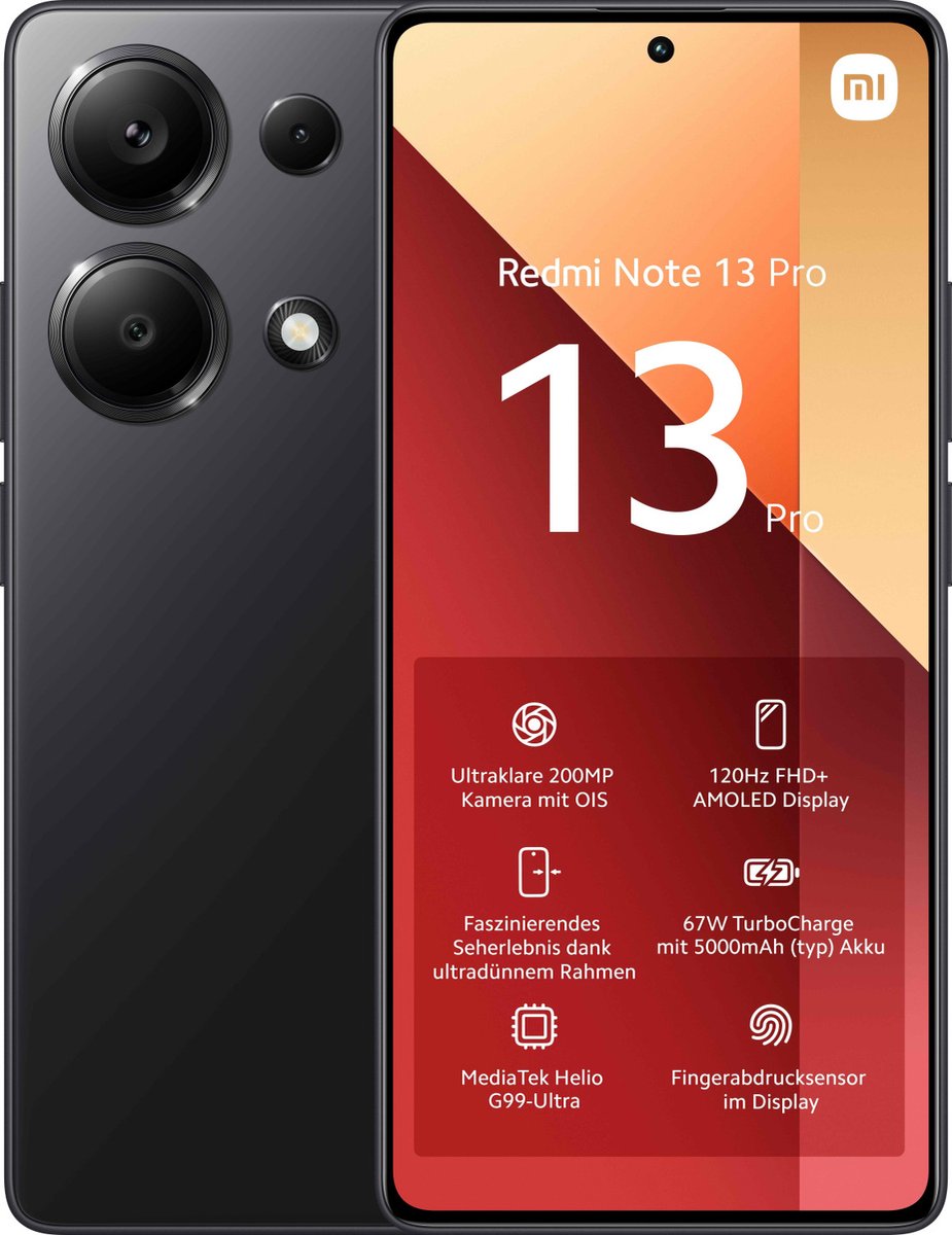 Xiaomi Redmi Note 13 Pro 4G 8GB 256GB Midnight Zwart