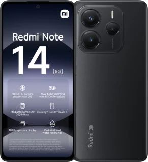 Xiaomi Redmi Note 14 5G 8GB 256GB Midnight Zwart