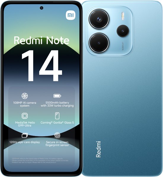 Xiaomi Redmi Note 14 8GB 256GB Ocean Blauw