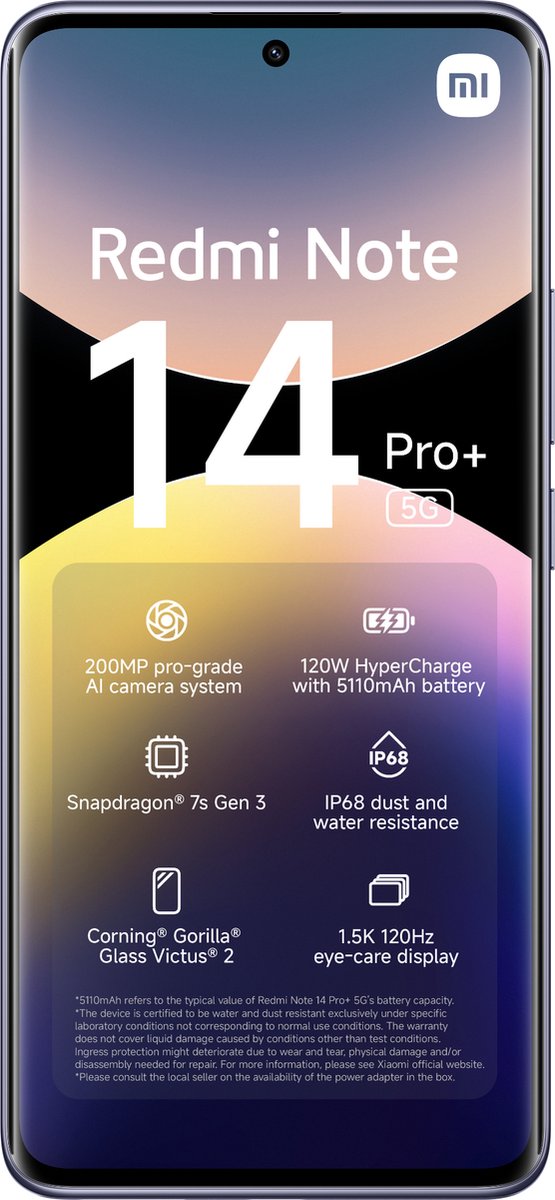 Xiaomi Redmi Note 14 Pro+ 12GB 512GB Lavender Paars 5G