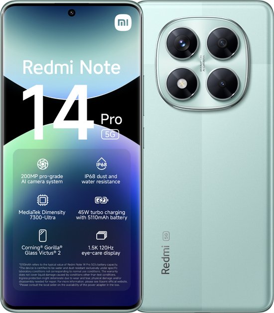 Xiaomi Redmi Note 14 Pro 5G 8GB 256GB Coral Groen
