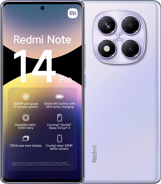 Xiaomi Redmi Note 14 Pro 8GB 256GB Aurora Paars