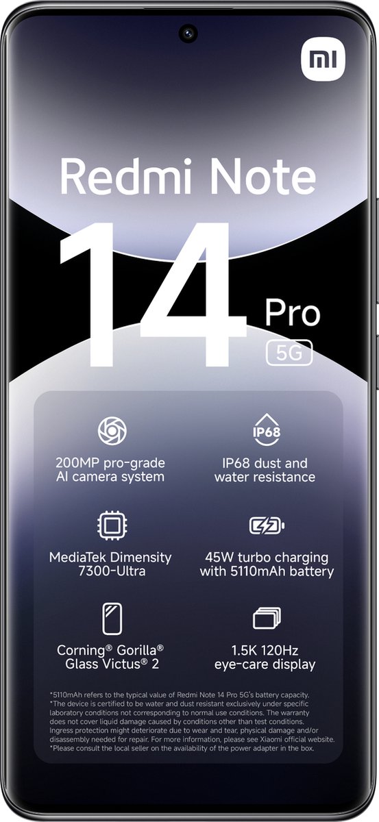 Wat vinden we goed aan de Xiaomi Redmi Note 14 Pro 8GB 256GB Midnight Zwart