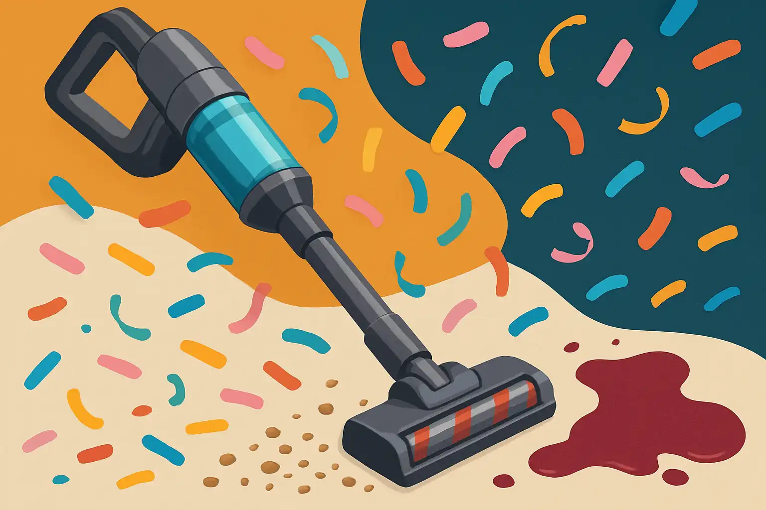 Na het feest: slimme steelstofzuiger-hacks voor confetti, kruimels en wijnvlekken