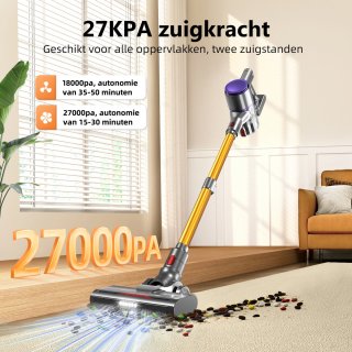 Wat vinden we goed aan de Elekiatech Steelstofzuiger-35000Pa-300W Steelstofzuiger Draadloos-2200 mAh Accu-50 Minuten-1,5 L Stofbak-voor Tapijten en Harde Vloere