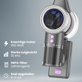 Auronic Steelstofzuiger Cordless Grijs/Paars