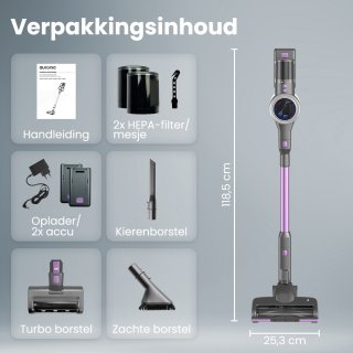 Auronic Steelstofzuiger Cordless Grijs/Paars