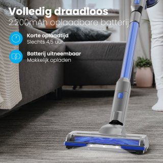 Auronic Steelstofzuiger Draadloos 220W Grijs/Blauw