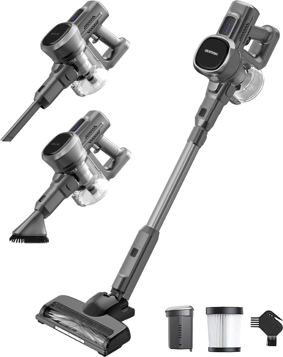 De Auronic Steelstofzuiger Draadloos Grijs in één oogopslag