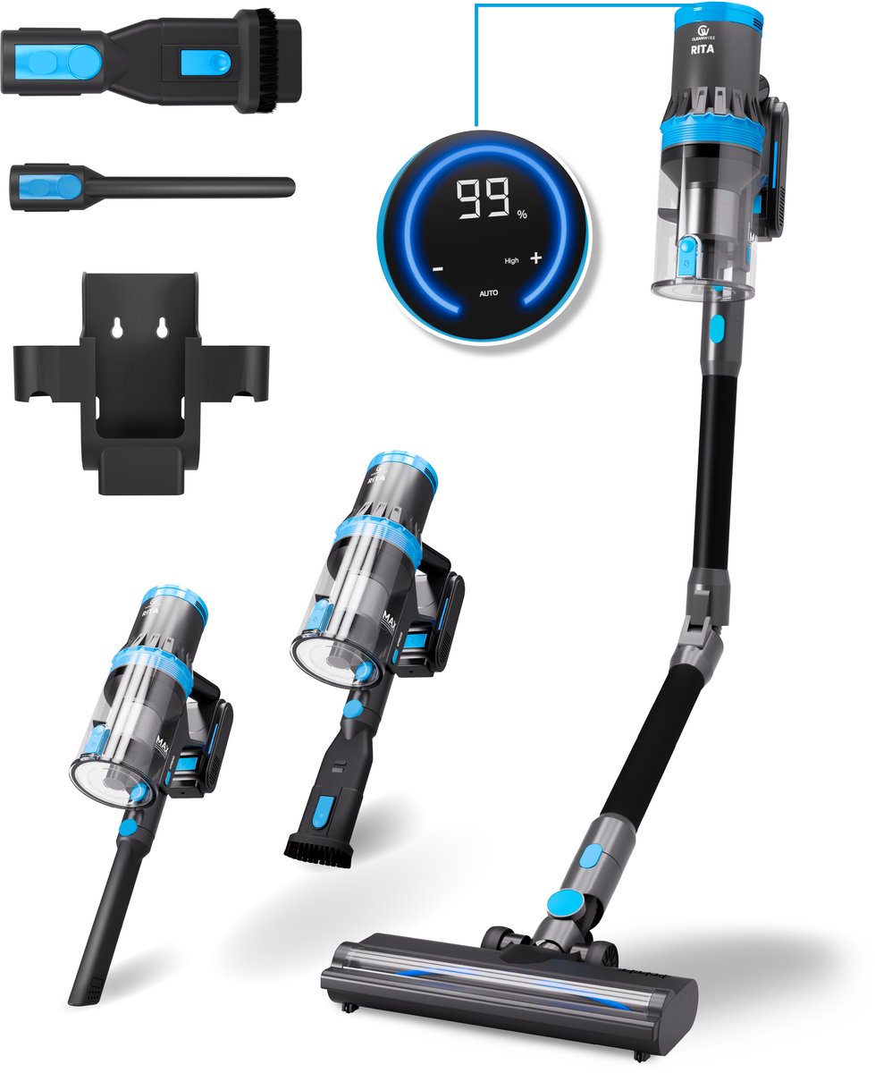 De CleanWise Rita Flex Steelstofzuiger Draadloos Kruimeldief in één oogopslag