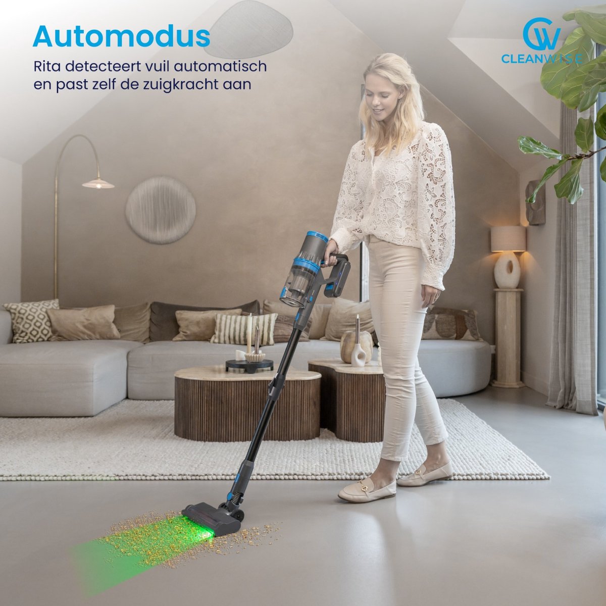 Wat vinden we goed aan de CleanWise Rita Flex Steelstofzuiger Draadloos Kruimeldief