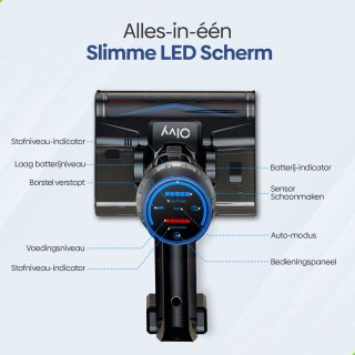 Olvy Steelstofzuiger Draadloos 350W 35Kpa Zonder Zak