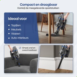 Olvy Steelstofzuiger Draadloos 350W 35Kpa Zonder Zak
