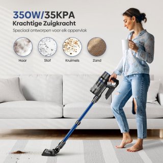Olvy Steelstofzuiger Draadloos 350W 35Kpa Zonder Zak