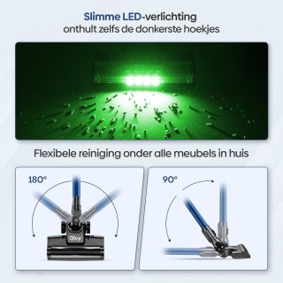 Olvy Steelstofzuiger Draadloos 350W 35Kpa Zonder Zak