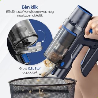 Olvy Steelstofzuiger Draadloos 350W 35Kpa Zonder Zak
