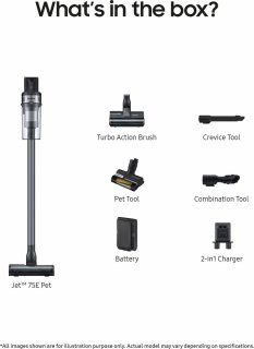 Samsung Jet 75E Pet Steelstofzuiger VS20B75AGR5/WA Zilver