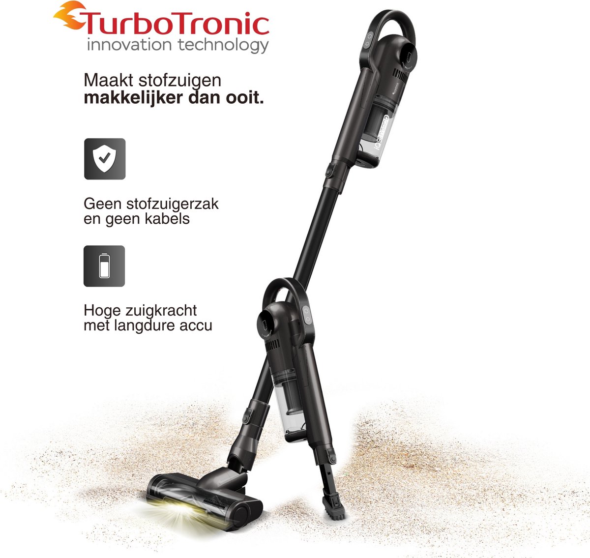 Wat vinden we goed aan de TurboTronic IQ9 Draadloze Steelstofzuiger Zwart