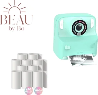 De Bundel MOB Pixiprint Camera Turquoise + Pixiprint Refill Kit 10 rollen in één oogopslag