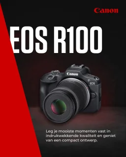 Canon EOS R100 systeemcamera kit met RF‑S 18‑45mm en RF 75‑300mm