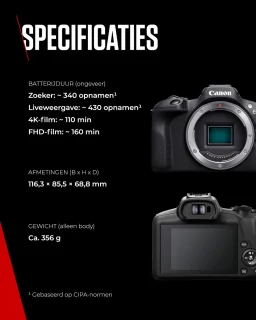 Canon EOS R100 systeemcamera kit met RF‑S 18‑45mm en RF 75‑300mm