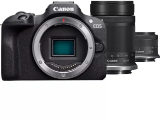 Canon EOS R100 Systeemcamera met RF-S 18-45mm en 55-210mm lenzen