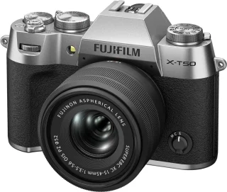 Fujifilm X-T50 systeemcamera met XC15-45mm lens zilver