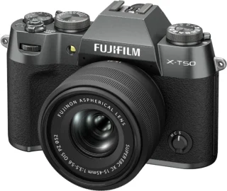 Fujifilm X-T50 systeemcamera + XC15-45mm lens Charcoal Silver