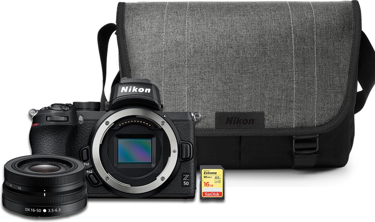 De Nikon Z50 systeemcamera met NIKKOR Z 16-50mm lens in één oogopslag