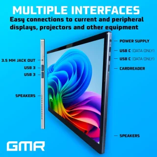 GMR - Windows 11 Tablet - 16inch - Touchscreen - Toetsenbord / Cover - Intel - 16GB RAM - 512GB SSD - Ideaal voor Thuis, Kantoor en Studie